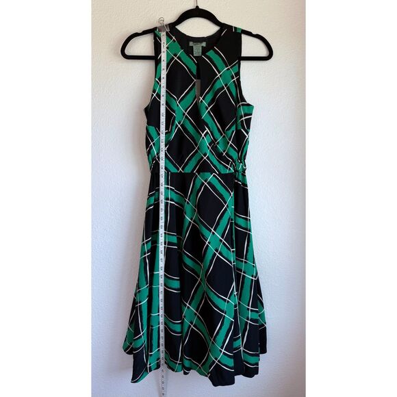 NWT Anthropologie Maple Across the Land Sleeveless Wrap Dress in Black & Green 4 - Picture 8 of 11